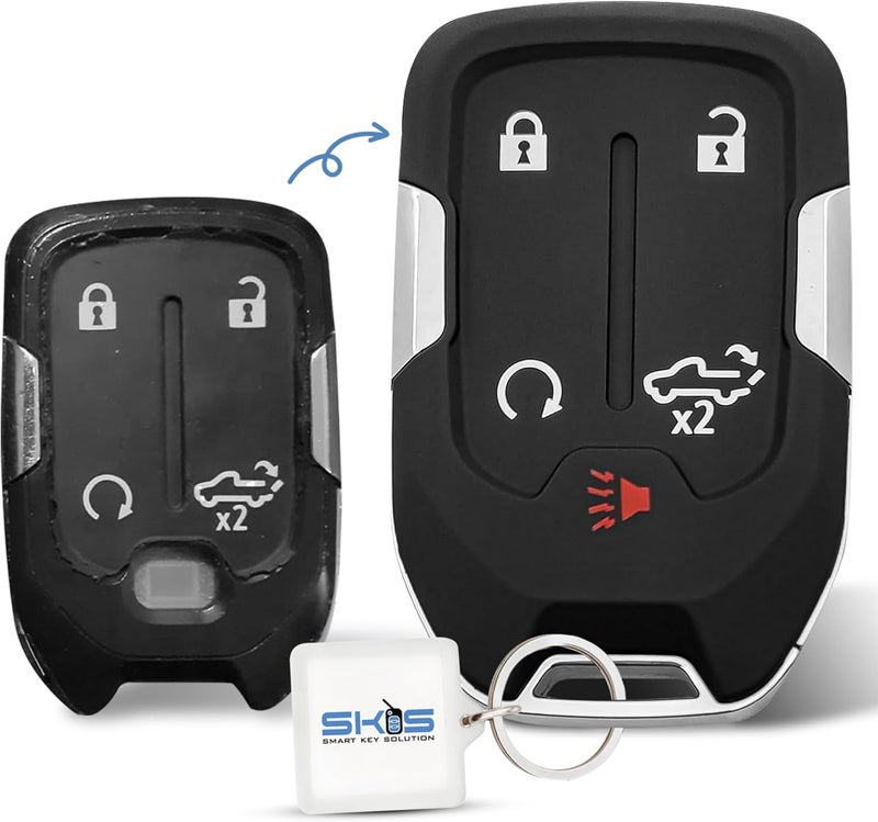 Smart Key Solution Key Fob Shell, Replacement Smart Remote Key Case Cover 5 Buttons for 2019-2024 GMC Sierra Chevy Silverado HYQ1EA HYQ1ES - Image 2